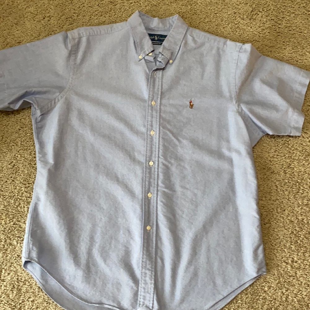 POLO RALPH LAUREN XL MENS DRESS SHIRT - WORN ONCE. BLUE - NONSMOKING HOME-